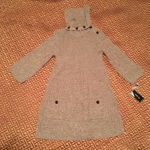 Style & Co Button-Neck Tunic Sweater, Petite M